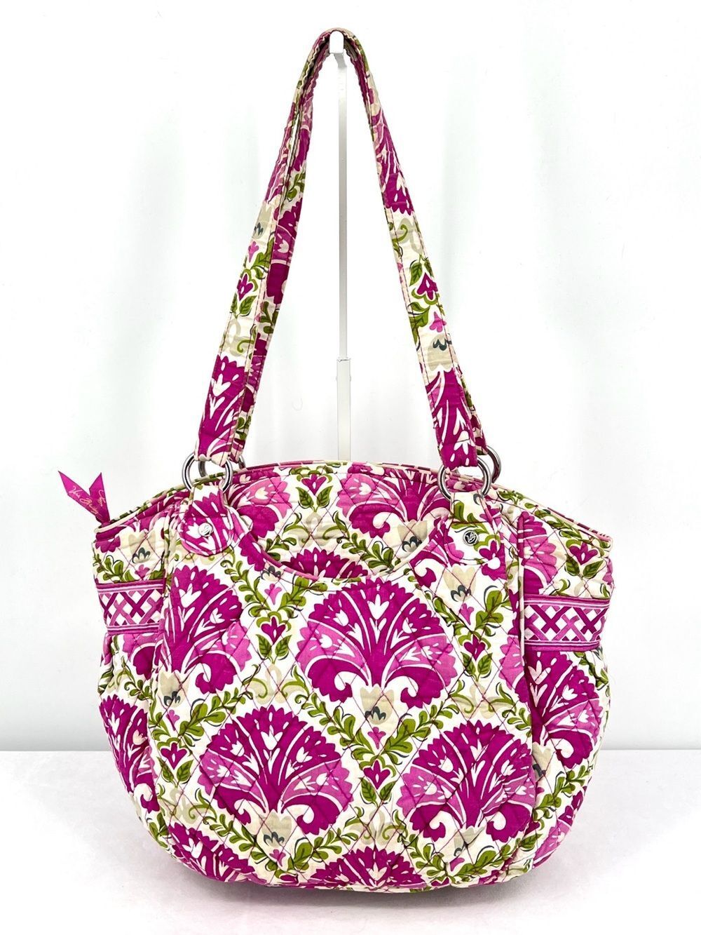 Vera Bradley Glenna Julep Tulip Pink Floral Quilted Cotton Shoulder Tote